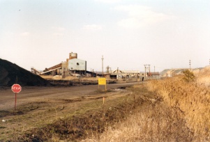 <b>Caption:</b>  Preparation Plant at old portal of Orient No. 4 Mine, looking north. Photo by John Nelson<br><b>Credit:</b>  Illinois State Geological Survey<br><b>Date:</b>  03/24/1981<br><b>Publication:</b>  Mine Notes<br>