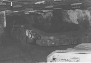 <b>Caption:</b>  Shuttle car in action<br><b>Credit:</b>  Illinois State Geological Survey<br><b>Date:</b>  03/24/1981<br>