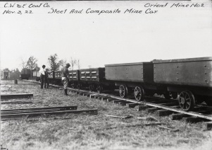 <b>Caption:</b>  Orient Mine No. 2. Steel and composite mine car.<br><b>Credit:</b>  Ledvina Collection<br><b>Date:</b>  November 3, 1922<br>